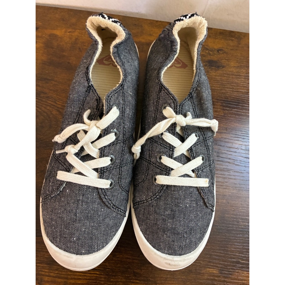 Roxy Surf Bayshore Black Marled Textile Low Top Lace Up Sneakers Women